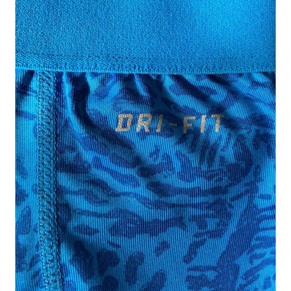 Nike Pro Combat Womens Compression Crop Leggings Size S Blue Leopard Gym Running - Picture 4 of 11